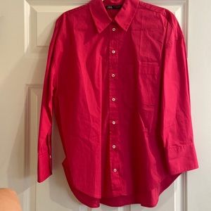 Zara long sleeve pink button up